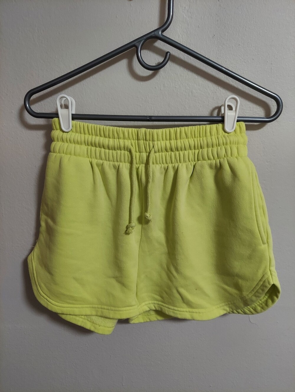 Women’s Neon Yellow Elastic Waist Shorts